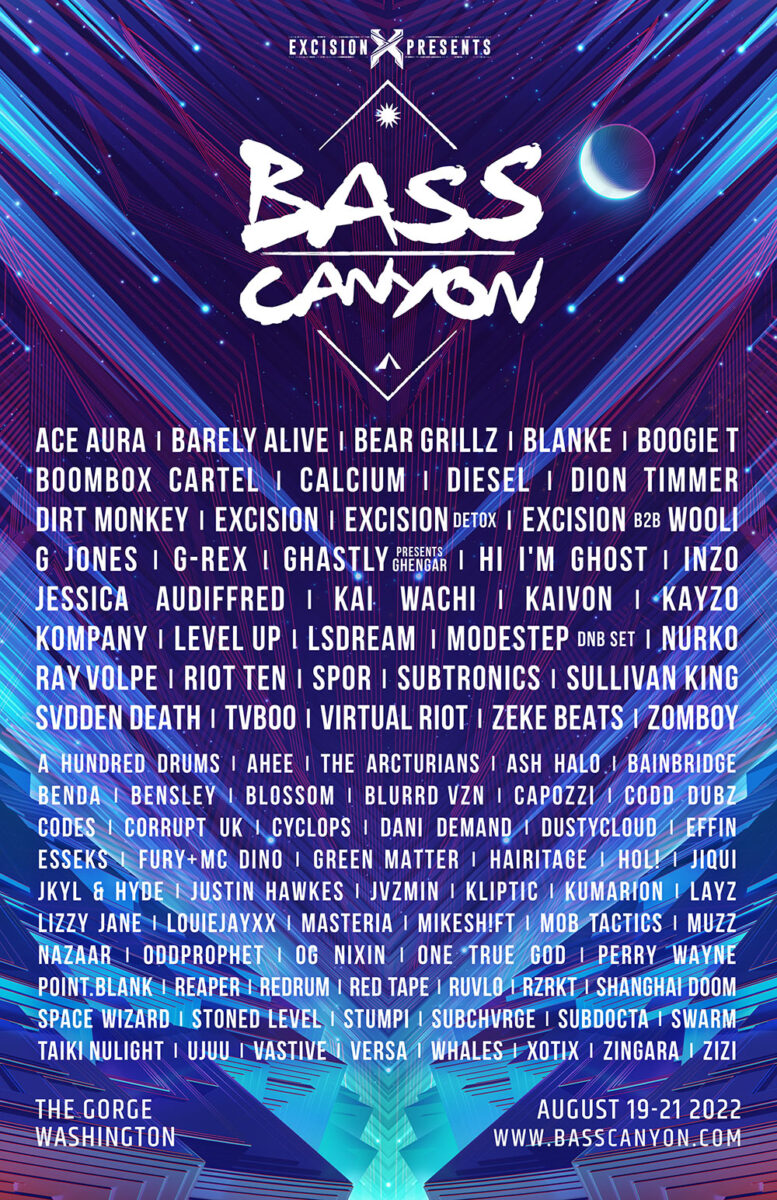 Bass Canyon 2022 Lineup Tickets Schedule Dates Spacelab
