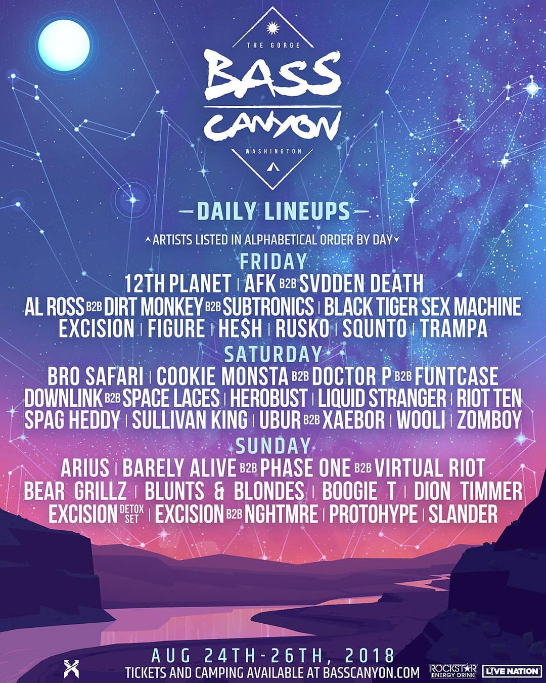 Bass Canyon 2018 Lineup