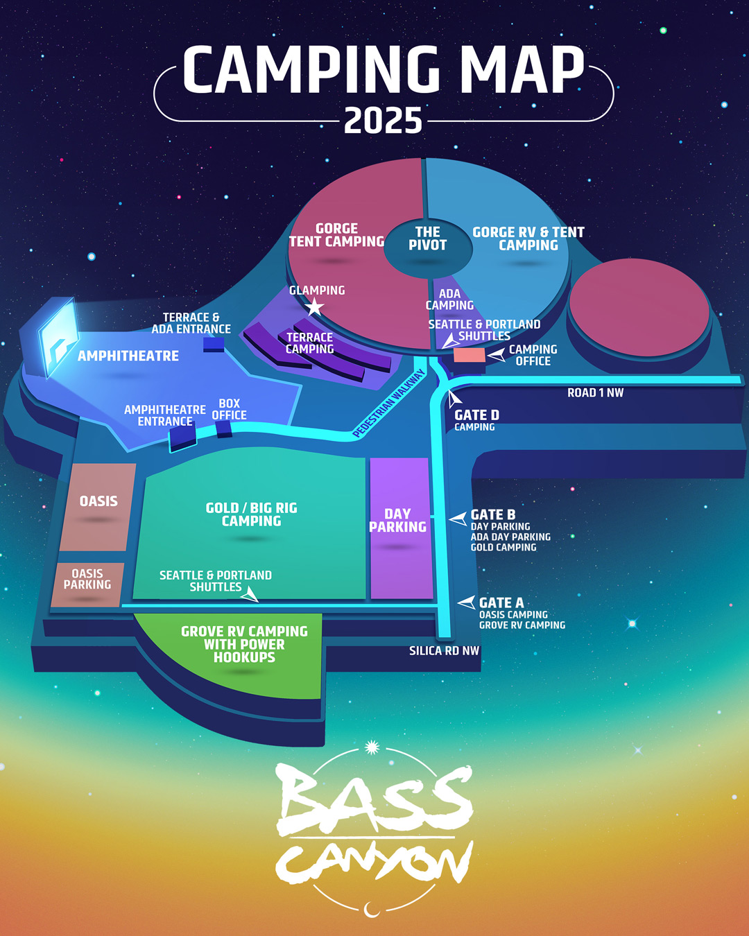 Bass Canyon Camping Map