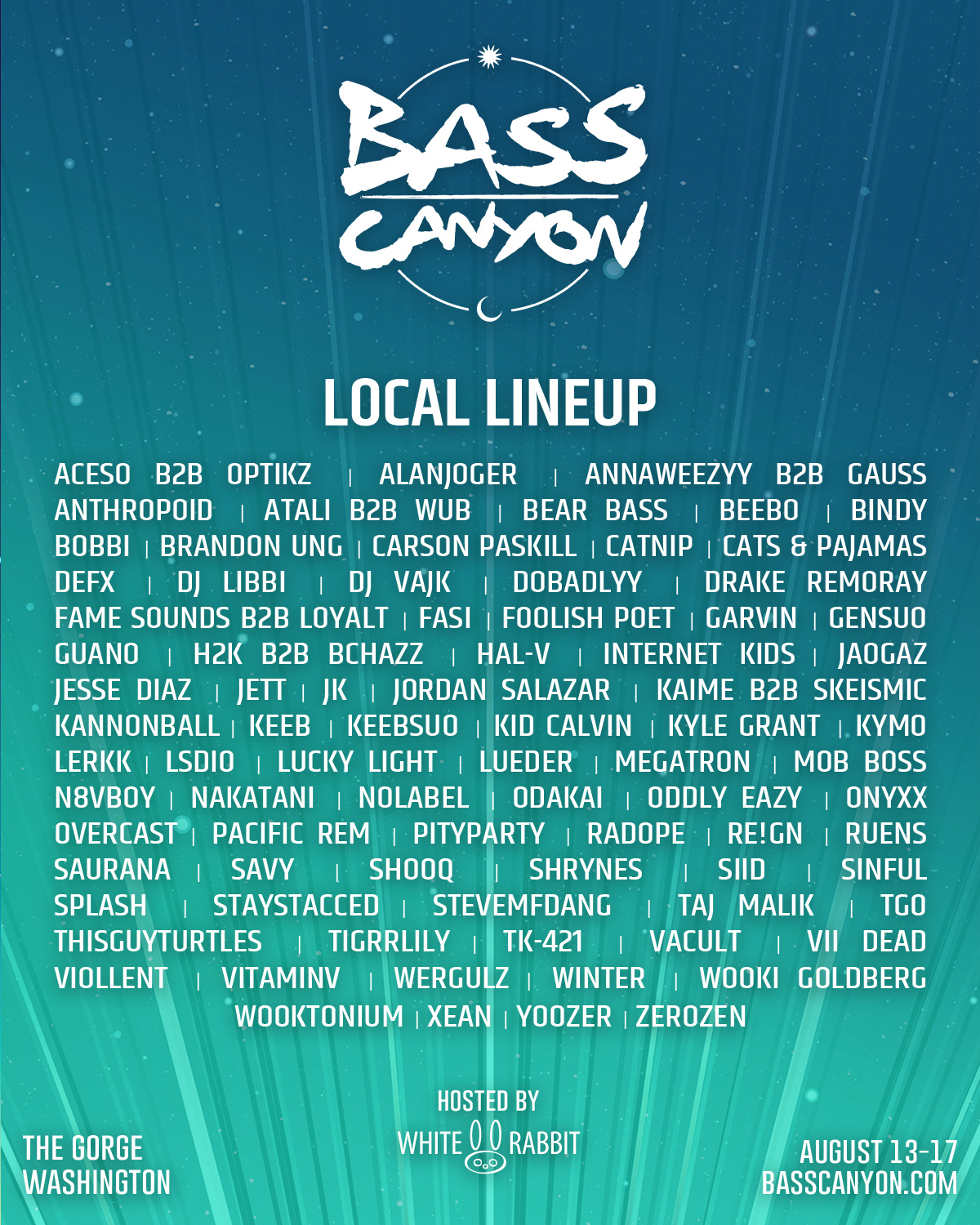 Bass Canyon 2025 LOCAL Lineup