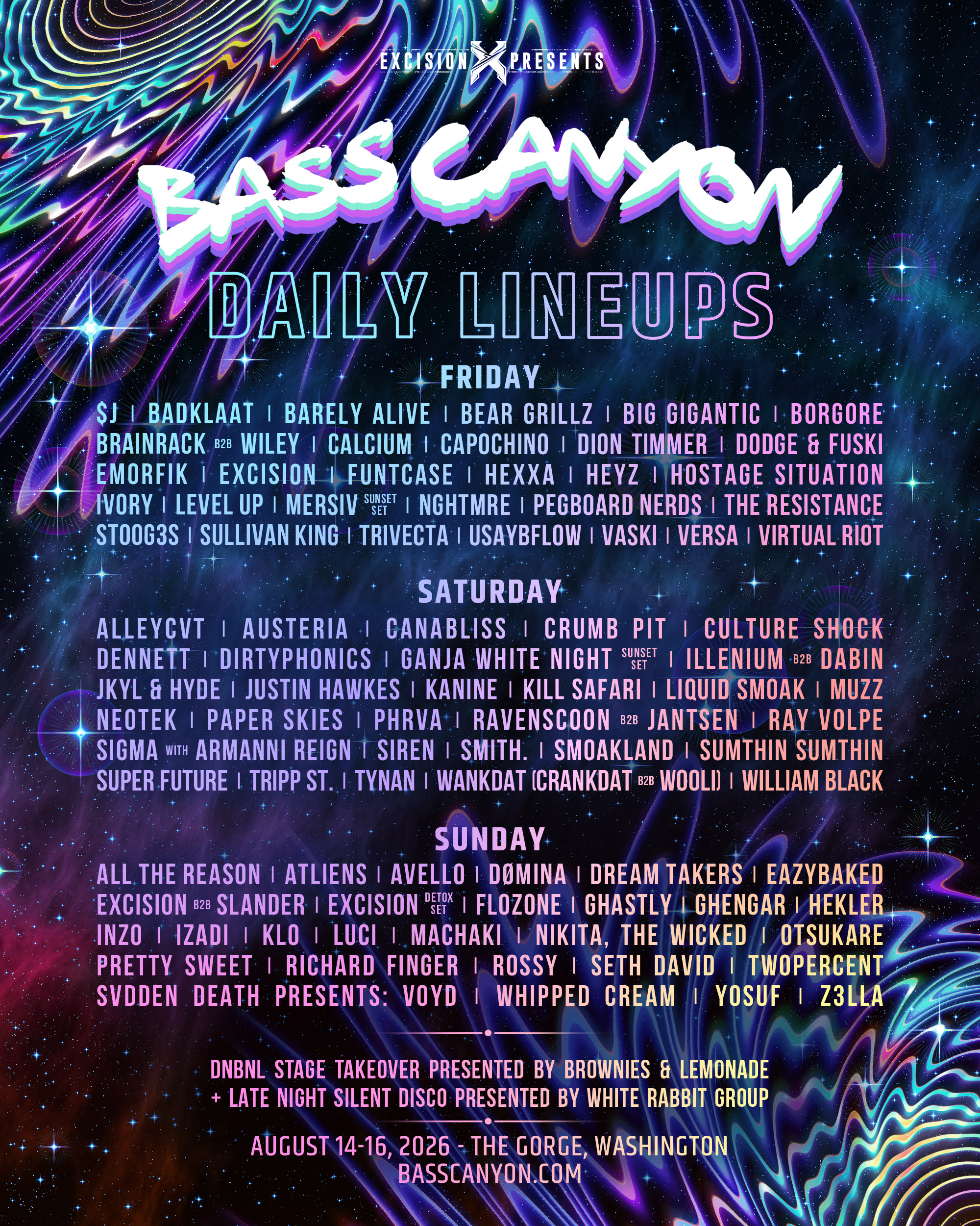Bass Canyon 2026 Lineup