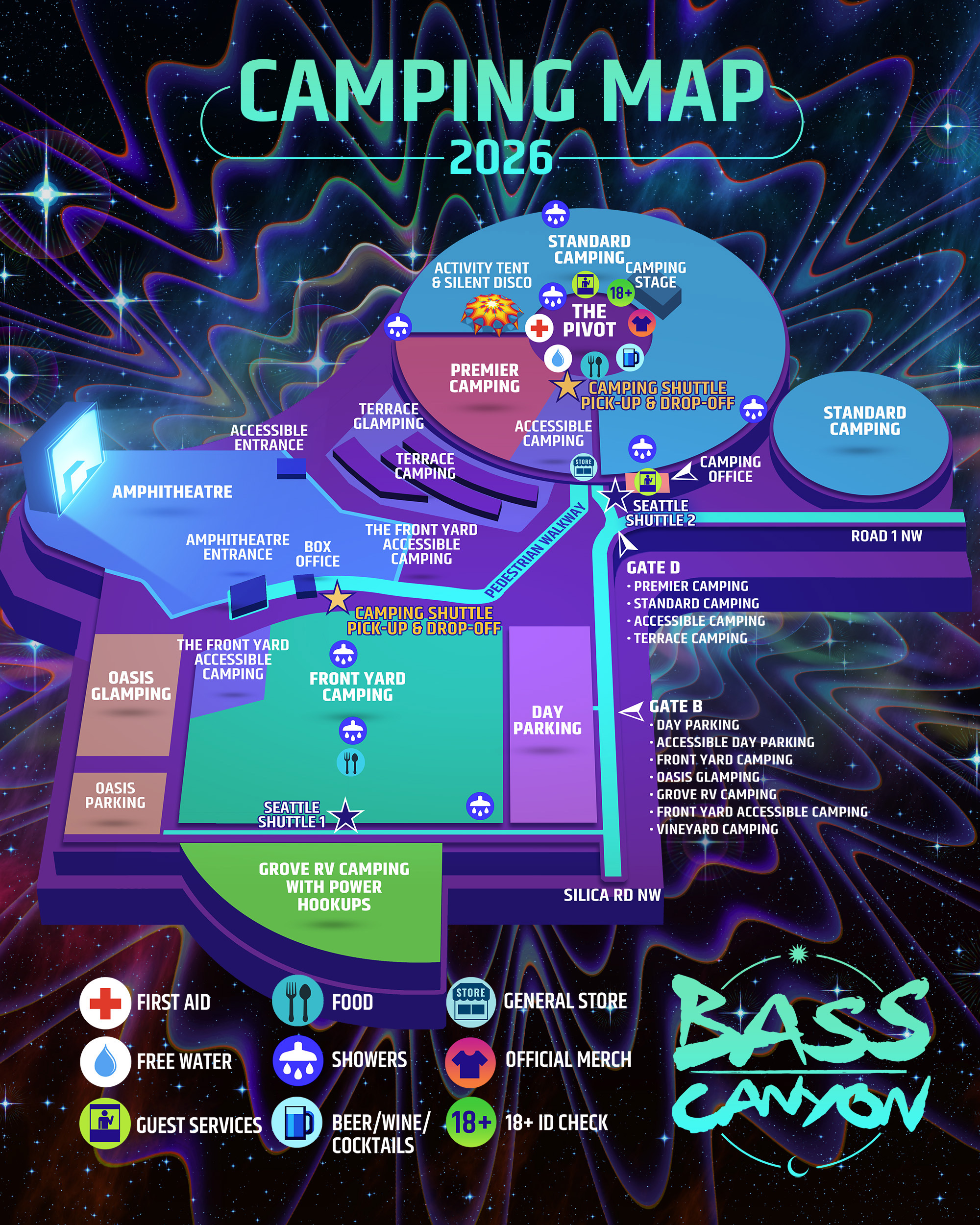 Bass Canyon Camping Map