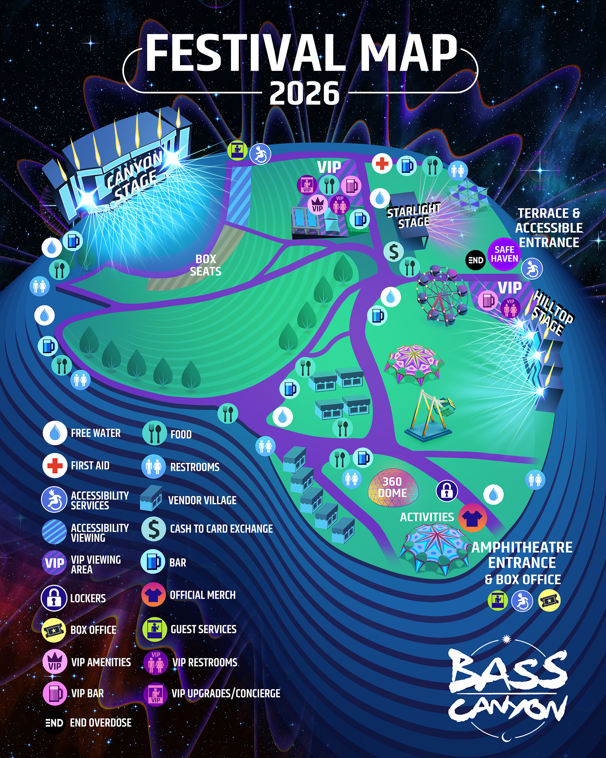 Bass Canyon Festival Map